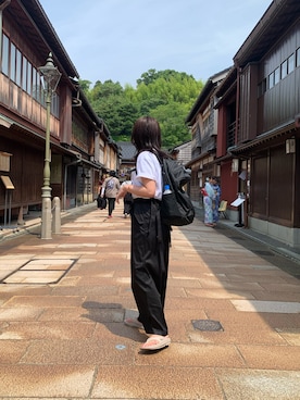 「OOFOS（ウーフォス）のアイテム」を使った、amingoさん（レディース・162cm）の夏コーディネート