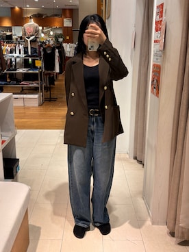 「BIRKENSTOCK（ビルケンシュトック）の21SS新作■BOSTON/ボストン ブラック (WOMEN)（サンダル、ブラック系）」を使った、amingoさん（レディース・162cm）の秋コーディネート