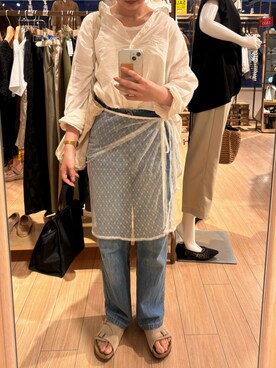 「BIRKENSTOCK（ビルケンシュトック）のZURICH SFB/チューリッヒ ソフトフットベッド スエードレザー ナロー幅（UNISEX）（サンダル）」を使った、amingoさん（レディース・162cm）の春コーディネート