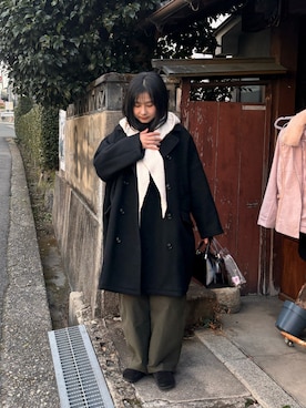 「Pコート」｜amingoさん（レディース・162cm）の冬コーディネート
