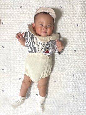 「アイテム（その他ベビーウェア）」を使った、ぽんきちさん☆さん（キッズ・60cm）の春コーディネート