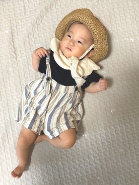 「赤ちゃん」｜「アイテム（オールインワン・サロペット）」を使った、ぽんきちさん☆さん（キッズ・70cm）の夏コーディネート