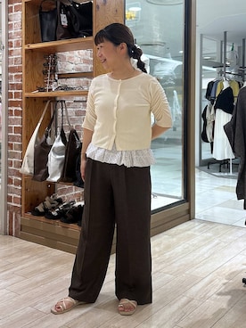 「LOWRYS FARM（ローリーズファーム）のステンレスフープチョーカー 127295（チョーカー、ゴールド系）」を使った、meme さん（レディース・157cm）の夏コーディネート