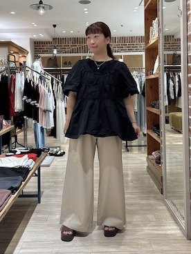 「LOWRYS FARM（ローリーズファーム）の２ＳＥＴハートトップネックレス　103350（ネックレス、ゴールド系）」を使った、meme さん（レディース・157cm）の夏コーディネート