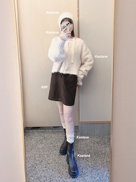 「アイテム（ソックス/靴下）」を使った、𝘬𝘺さん（レディース・163cm）の秋コーディネート
