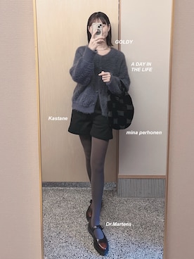 「アイテム（その他シューズ）」を使った、𝘬𝘺さん（レディース・163cm）の秋コーディネート