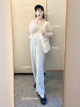 「UNIQLO（ユニクロ）のアイテム（キャップ）」を使った、𝘬𝘺さん（レディース・163cm）の秋コーディネート