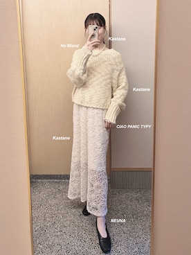 「NEUNA（ヌナ）のアイテム」を使った、𝘬𝘺さん（レディース・163cm）の冬コーディネート