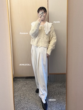 「NEUNA（ヌナ）のアイテム」を使った、𝘬𝘺さん（レディース・163cm）の秋コーディネート