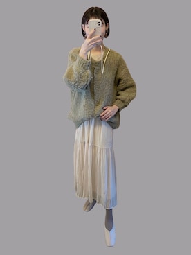 「Discoat」｜「アイテム（バレエシューズ）」を使った、𝘬𝘺さん（レディース・163cm）の冬コーディネート