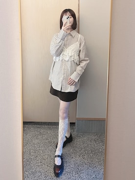 「アイテム（ソックス/靴下）」を使った、𝘬𝘺さん（レディース・163cm）の秋コーディネート