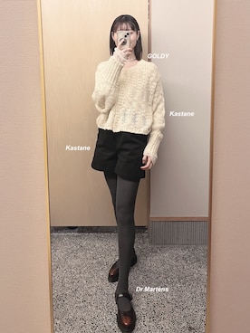 「アイテム（タイツ/ストッキング）」を使った、𝘬𝘺さん（レディース・163cm）の秋コーディネート