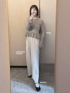 「lawgy（ラウジー）のアイテム」を使った、𝘬𝘺さん（レディース・163cm）の春コーディネート