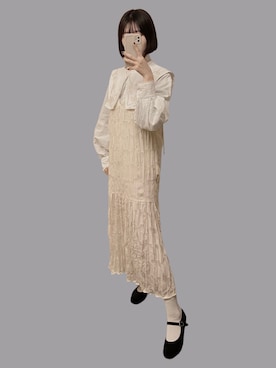 「SVEC（シュベック）のアイテム（シューズ）」を使った、𝘬𝘺さん（レディース・163cm）の冬コーディネート