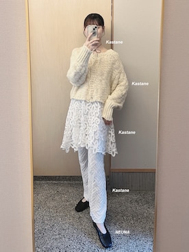 「アイテム（チョーカー）」を使った、𝘬𝘺さん（レディース・163cm）の冬コーディネート