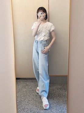 「アイテム（バングル/リストバンド）」を使った、𝘬𝘺さん（レディース・163cm）の秋コーディネート