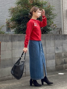 「アイテム（バングル/リストバンド）」を使った、Maya☺︎さん（レディース・153cm）の秋コーディネート