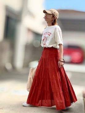 「アイテム（バングル/リストバンド）」を使った、Maya☺︎さん（レディース・154cm）の夏コーディネート