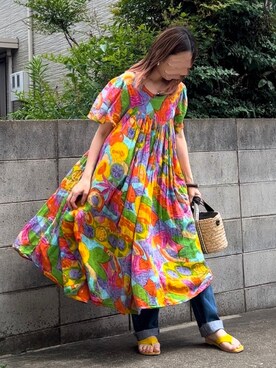 「アイテム（ワンピース、その他）」を使った、Maya☺︎さん（レディース・153cm）の夏コーディネート