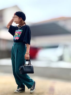 「RAY CASSIN（レイカズン）のアイテム（ハンチング/ベレー帽）」を使った、Maya☺︎さん（レディース・154cm）の秋コーディネート
