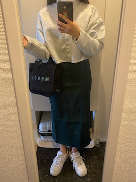 「しまむら（シマムラ）のアイテム（カーディガン/ボレロ）」を使った、ヌウミさん（レディース・154cm）の冬コーディネート