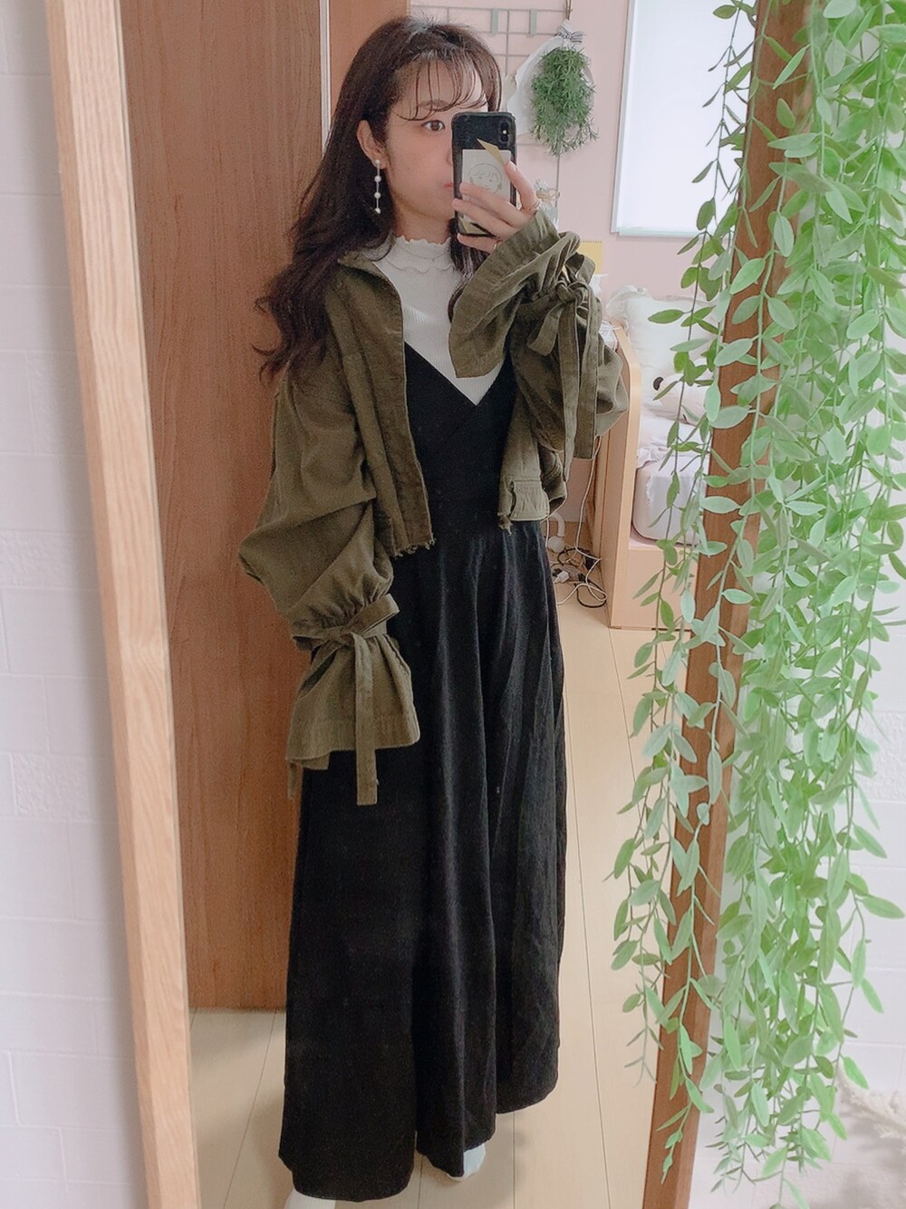 VOLUME BELL SLEEVE MILITARY HALF COAT