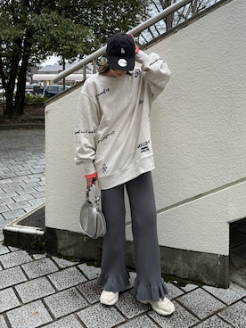 「Kastane」｜「アイテム（スウェット）」を使った、MISATO さん（レディース・161cm）の冬コーディネート