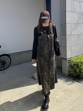 「アイテム（帽子）」を使った、MISATO さん（レディース・161cm）の秋コーディネート