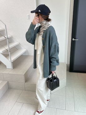 「アイテム（オールインワン・サロペット）」を使った、MISATO さん（レディース・161cm）の冬コーディネート