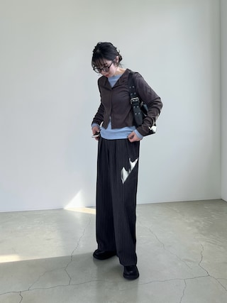 「feepur(フェピュール)のシアーリブカーディガン(カーディガン/ボレロ)」を使った、MISATO さん(レディース・161cm)の春コーディネート