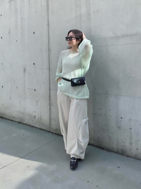 「シアーニット」｜MISATO さん（レディース・161cm）の春コーディネート