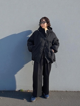 「ワントーンコーデ」｜「アイテム（ジャケット/アウター）」を使った、MISATO さん（レディース・161cm）の冬コーディネート