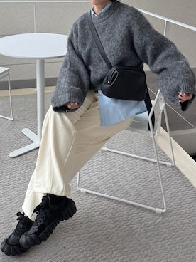 「アイテム（ニット/セーター）」を使った、MISATO さん（レディース・161cm）の秋コーディネート