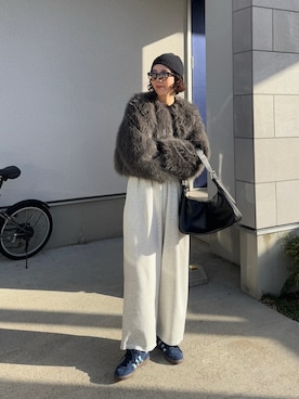 「アイテム（シューズ）」を使った、MISATO さん（レディース・161cm）の冬コーディネート