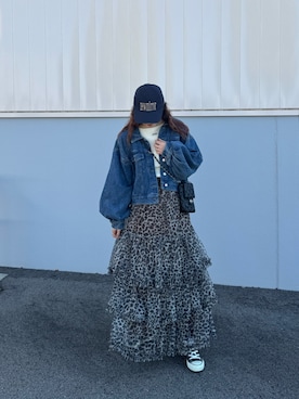 「アイテム（帽子）」を使った、MISATO さん（レディース・161cm）の秋コーディネート