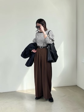 「DISCOAT（ディスコート）のアイテム（パンツ）」を使った、MISATO さん（レディース・161cm）の春コーディネート