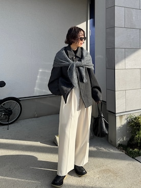 「アイテム（ジャケット/アウター）」を使った、MISATO さん（レディース・161cm）の冬コーディネート