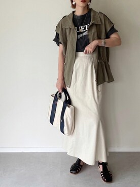 「ipumu（イプム）のアイテム」を使った、MISATO さん（レディース・161cm）の夏コーディネート