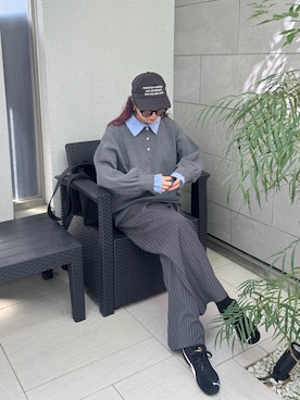 「アイテム（スラックス）」を使った、MISATO さん（骨格ウェーブ・レディース・161cm）の秋コーディネート