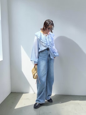 「andme（アンドミー）のアイテム」を使った、MISATO さん（レディース・161cm）の春コーディネート