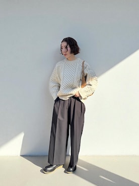 「アイテム（パンツ）」を使った、MISATO さん（レディース・161cm）の秋コーディネート