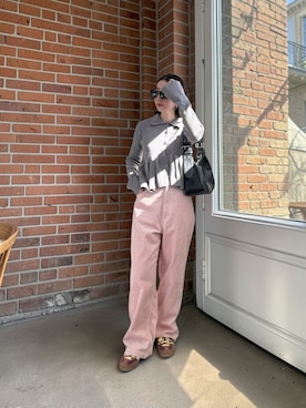 「THE YOn（ザヨン）のアイテム」を使った、MISATO さん（レディース・161cm）の春コーディネート