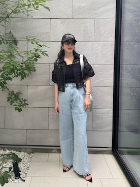 「アイテム（キャップ）」を使った、MISATO さん（骨格ウェーブ・レディース・161cm）の夏コーディネート