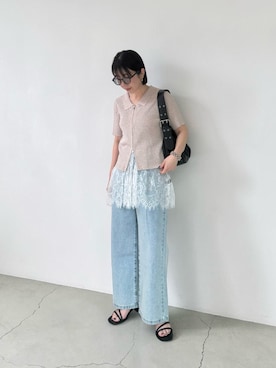 「un/neu（アンノイ）のアイテム」を使った、MISATO さん（レディース・161cm）の春コーディネート