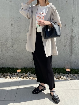 「DISCOAT（ディスコート）のアイテム（ジャケット/アウター）」を使った、MISATO さん（レディース・161cm）の夏コーディネート