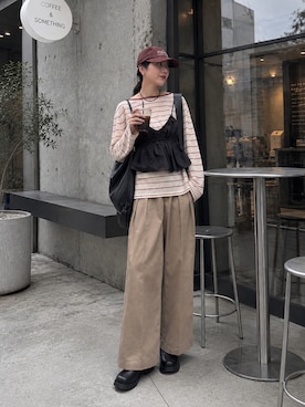 「CENE（セネ）のアイテム」を使った、MISATO さん（レディース・161cm）の秋コーディネート