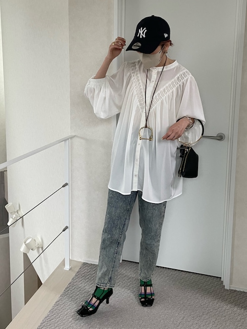 セール】華やか映え。2way切替えデザインクラシカルブラウス(長袖