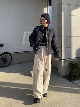 「アイテム（ブルゾン）」を使った、MISATO さん（レディース・161cm）の冬コーディネート