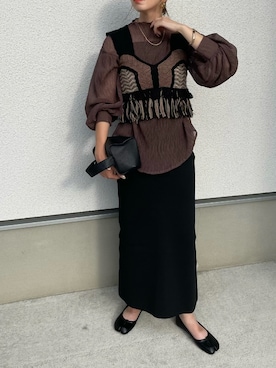 「メロートップス」｜「アイテム（アクセサリー）」を使った、MISATO さん（レディース・161cm）の夏コーディネート