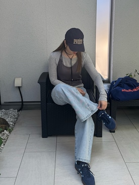 「アイテム（キャップ）」を使った、MISATO さん（レディース・161cm）の夏コーディネート